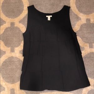 J.Crew 100% Silk Layered Black sleeveless Top
